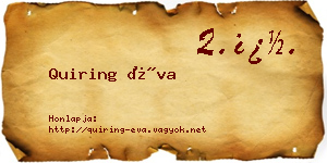 Quiring Éva névjegykártya